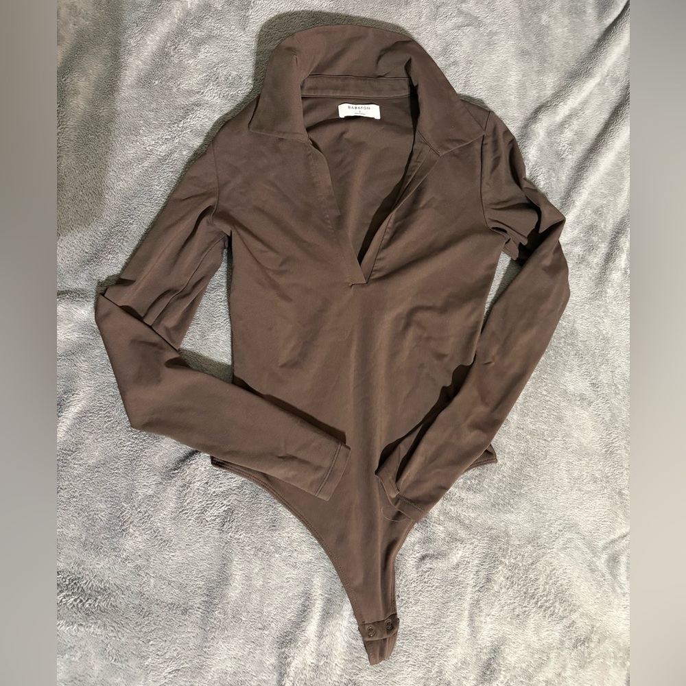 Aritzia Contour Longsleeve Polo Bodysuit